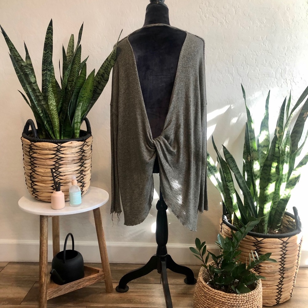 Free People Shadow Hacci Twist Back Top